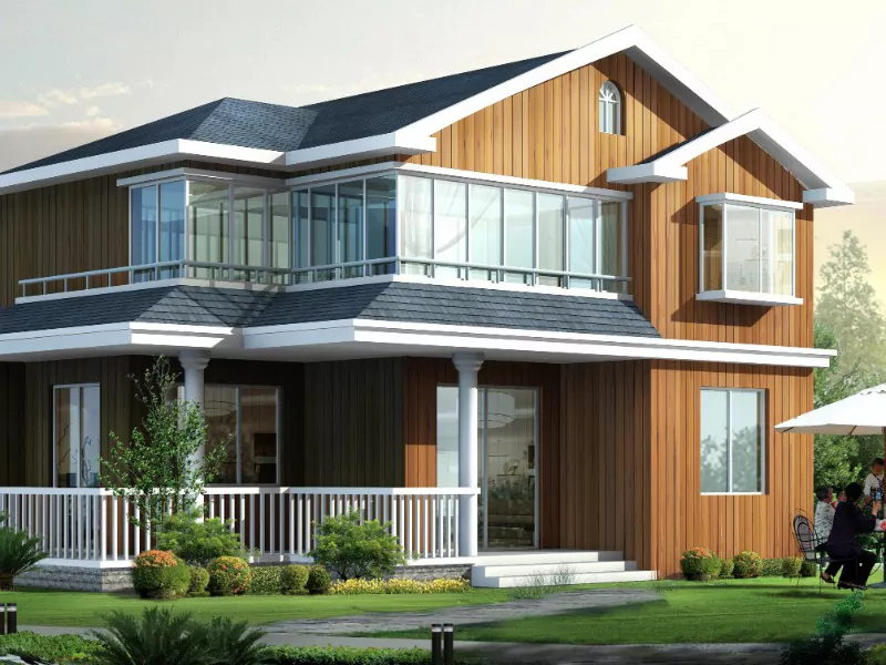 Luxury uye yemazuva ano yakagadzirirwa mwenje gauge prefab simbi villa