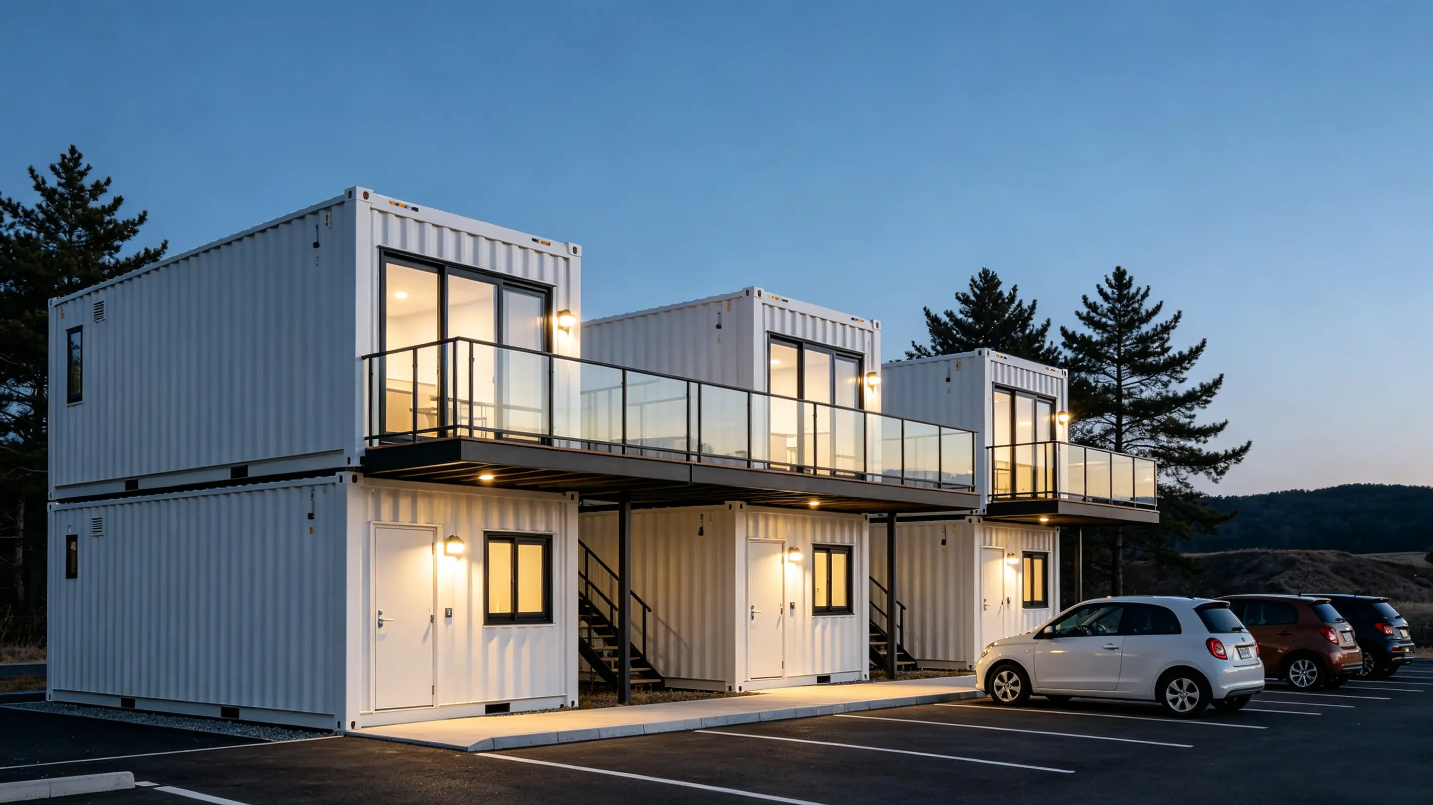 Prefabricated container motel kuvaka