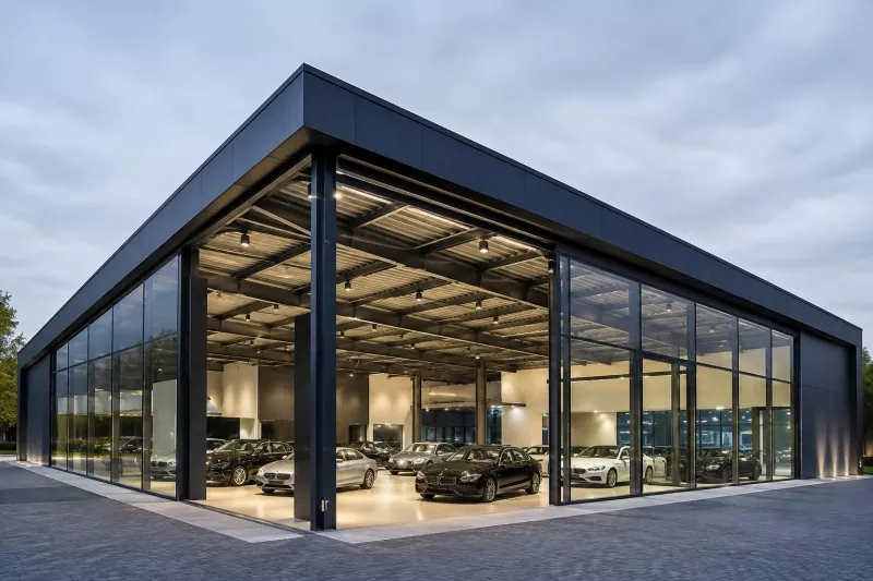 Steel Frame Mota Showroom Kuvaka